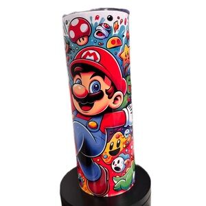 Nintendo Red Blue Mario Character Art Tumbler
